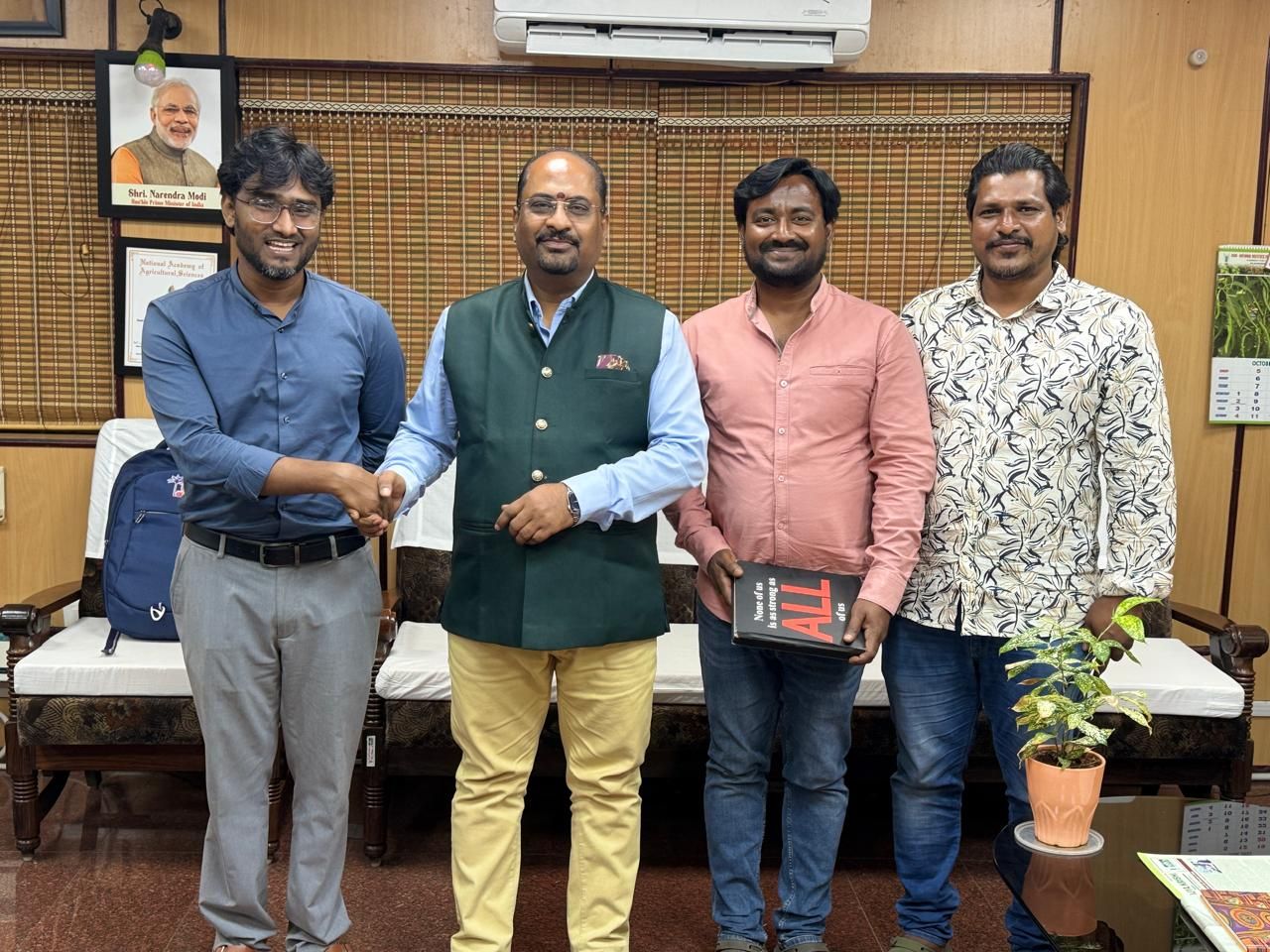 Foundation members at a meeting with an agriculture expert
